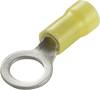 Cosse à oeillet TE Connectivity PLASTI GRIP 160296 Section max.: 6.60 mm² Ø du trou: 8.5 mm partiellement isolé jaune 1 pc(s)