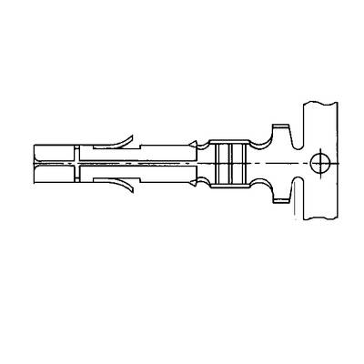 Dessin technique d'une coupe de composant avec des lignes et des formes détaillées, montrant les structures internes et les points de connexion de la pièce.