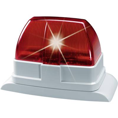 Voyant d'alarme rouge clignotant sur un boîtier blanc, signalant un avertissement ou une urgence.