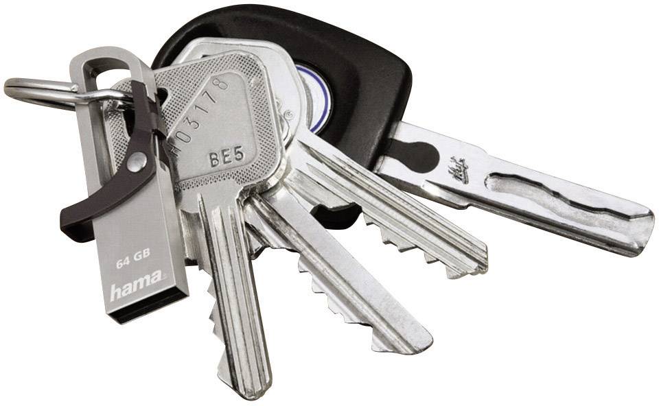 Hama Hama FlashPen ""Hook-Style"" - USB-Flash-Laufwerk Clé USB 64 GB gris 00123922 USB 2.0-3