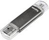 Mémoire supplémentaire USB pour smartphone/tablette Hama FlashPen "Laeta Twin" gris 64 GB USB 2.0, Micro USB 2.0