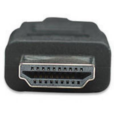 Un connecteur HDMI, noir, adapté pour la transmission de signaux vidéo et audio entre des appareils tels que des téléviseurs et des ordinateurs.