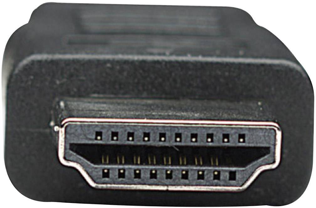 Gros plan sur un connecteur HDMI. Forme rectangulaire avec plusieurs broches permettant de relier des appareils électroniques pour la transmission de signaux audio et vidéo.
