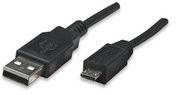 Câble USB avec connecteur standard et connecteur Micro-USB.