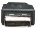 Un connecteur USB noir de forme rectangulaire est montré de face.