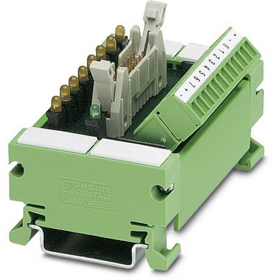 Module électronique avec des connecteurs verts et l'étiquette 'Phoenix Contact UM 45-SEFE', destiné aux applications industrielles.