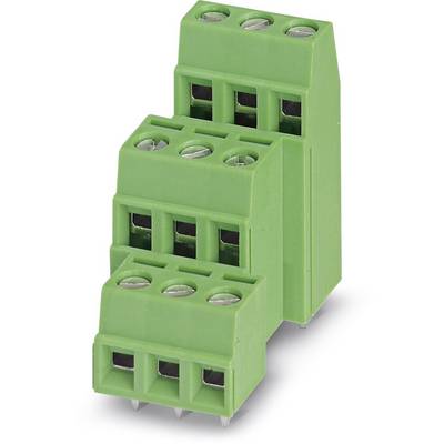 Connecteurs verts multicouches avec bornes à vis, adaptés pour le câblage électrique.