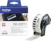 Brother DK-22211 Rouleau d'étiquettes 29 mm x 15.24 m film blanc 1 pc(s) fixation permanente DK22211 Etiquette universelles