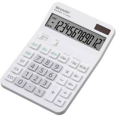 Sharp EL-338 GN Calculatrice de bureau blanc Ecran: 12 solaire, à pile(s) (l x H x P) 135 x 17 x 200 mm