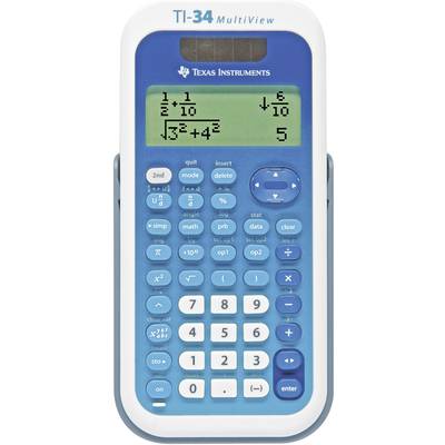 Texas Instruments TI-34 MULTIVIEW Calculatrice scolaire blanc, bleu Ecran: 16 solaire, à pile(s) (l x H x P) 80 x 19 x 1