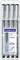 Quatre stylos Staedtler Fineliner noirs dans un emballage en plastique, tailles : 0,1 mm, 0,3 mm, 0,5 mm, 0,7 mm, Fabriqué en Allemagne.