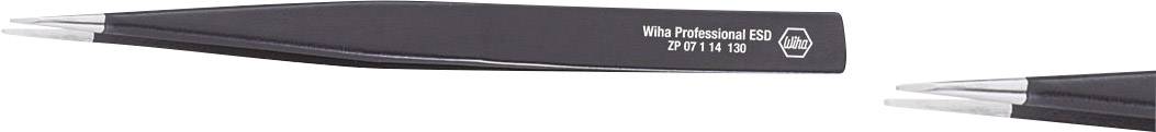 Une pince à épiler noire, effilée, portant l'inscription 'Wiha Professional ESD'.