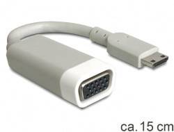 Un câble adaptateur blanc avec connecteur USB et port VGA, longueur d'environ 15 cm.