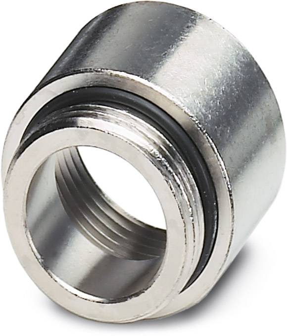 Un filet métallique cylindrique avec un joint d'étanchéité noir, utilisé pour les raccordements de tuyaux.