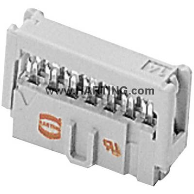 Un connecteur gris de HARTING avec des contacts métalliques.