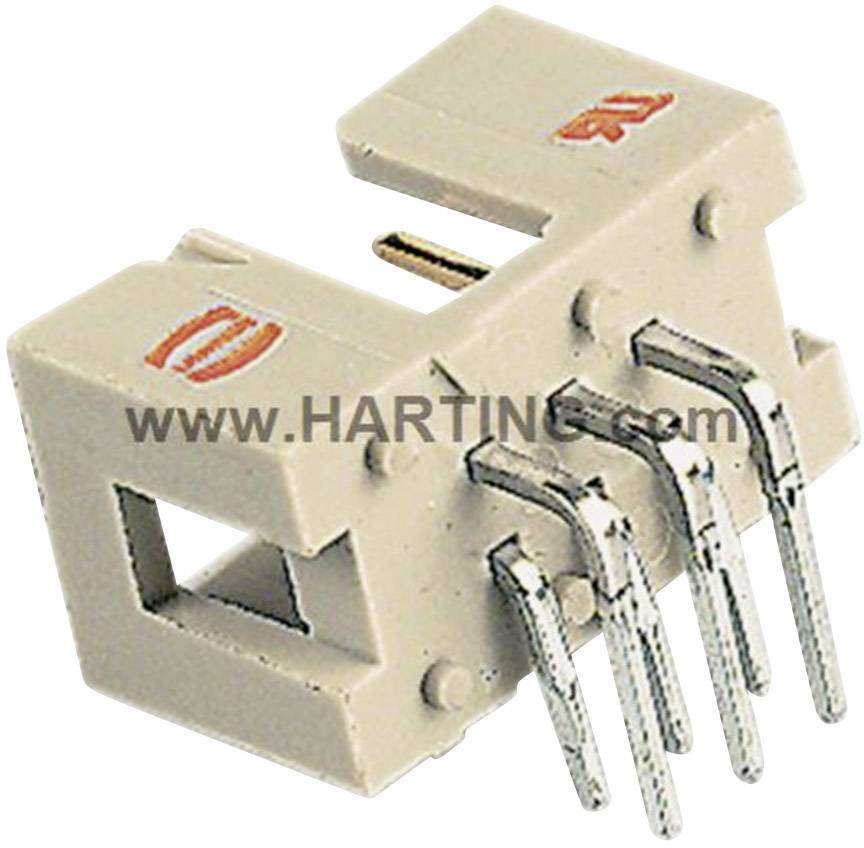 Un connecteur rectangulaire en plastique avec cinq contacts métalliques.