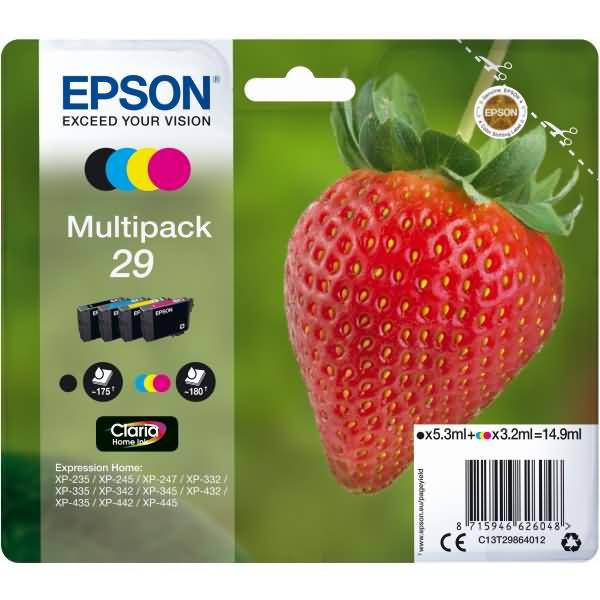 EPSON 1LB Multipack Fraise - Ink Claria Home Black Cyan Magenta Yellow w/s-0