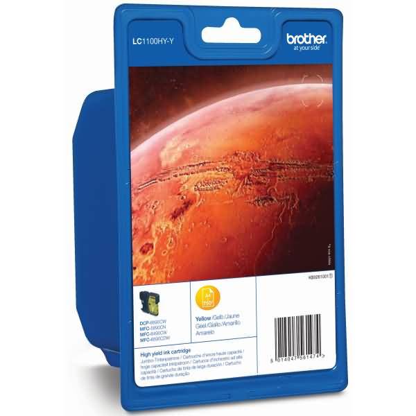 Cartouche d'encre pour imprimante Brother LC1100HYY jaune-1