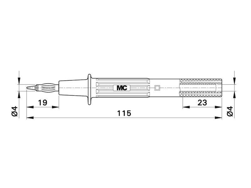 Stäubli PP-115/4 Pointe de touche de sécurité 66.9112-21 CAT II noir 1 pc(s)-3