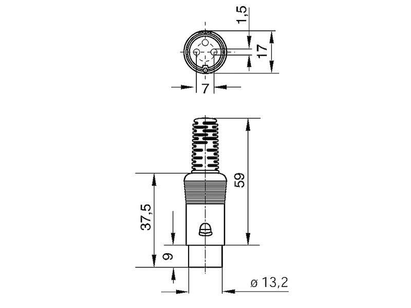 Hirschmann 930 356-517-1 Connecteur rond DIN mâle, droit Nombre de pôles: 7 gris 1 pc(s)-3