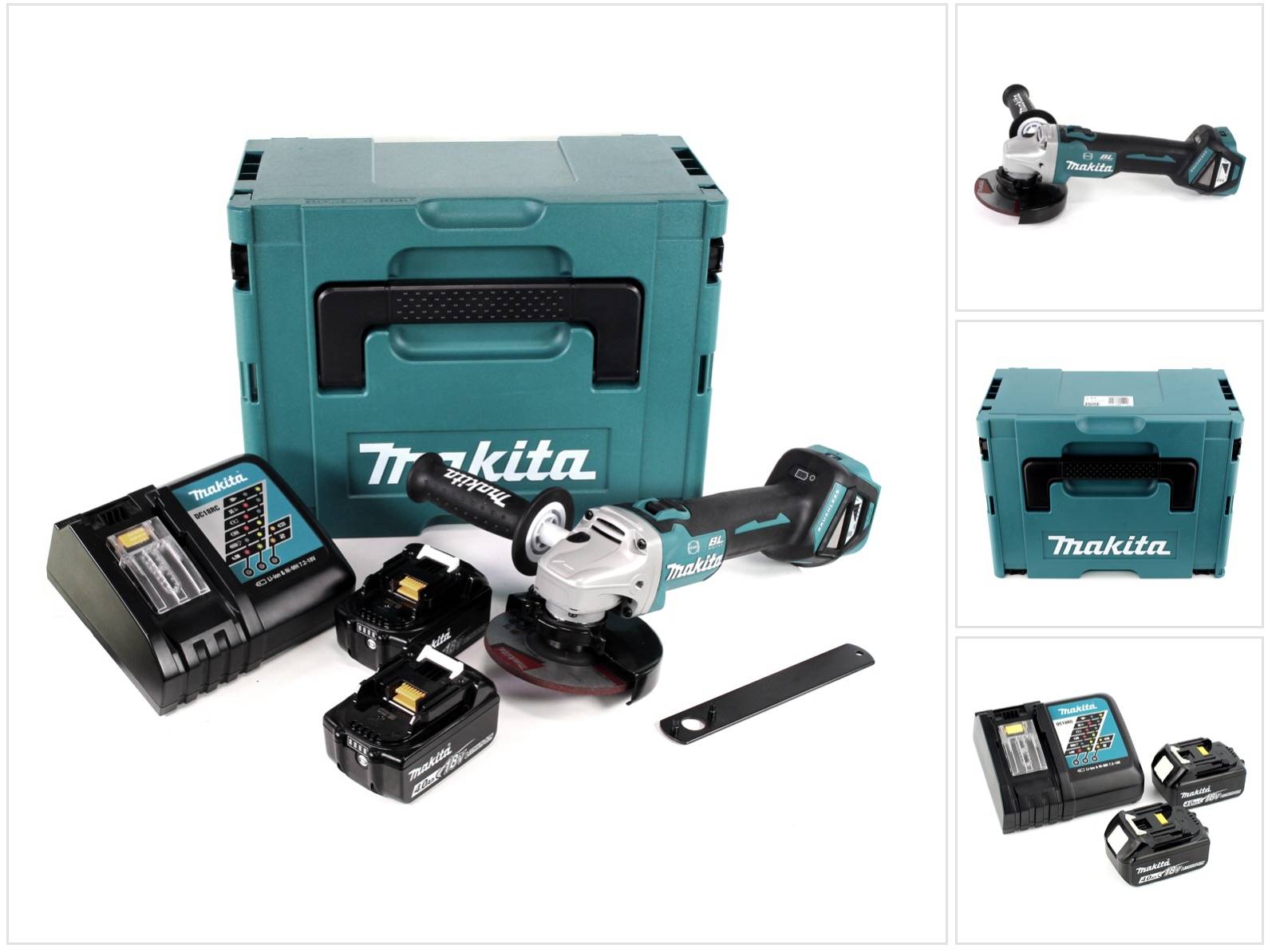 Meuleuse d'angle 18V LXT diam125 mm -2x4,0 Ah- en MAKPAC - MAKITA DGA513RMJ-0