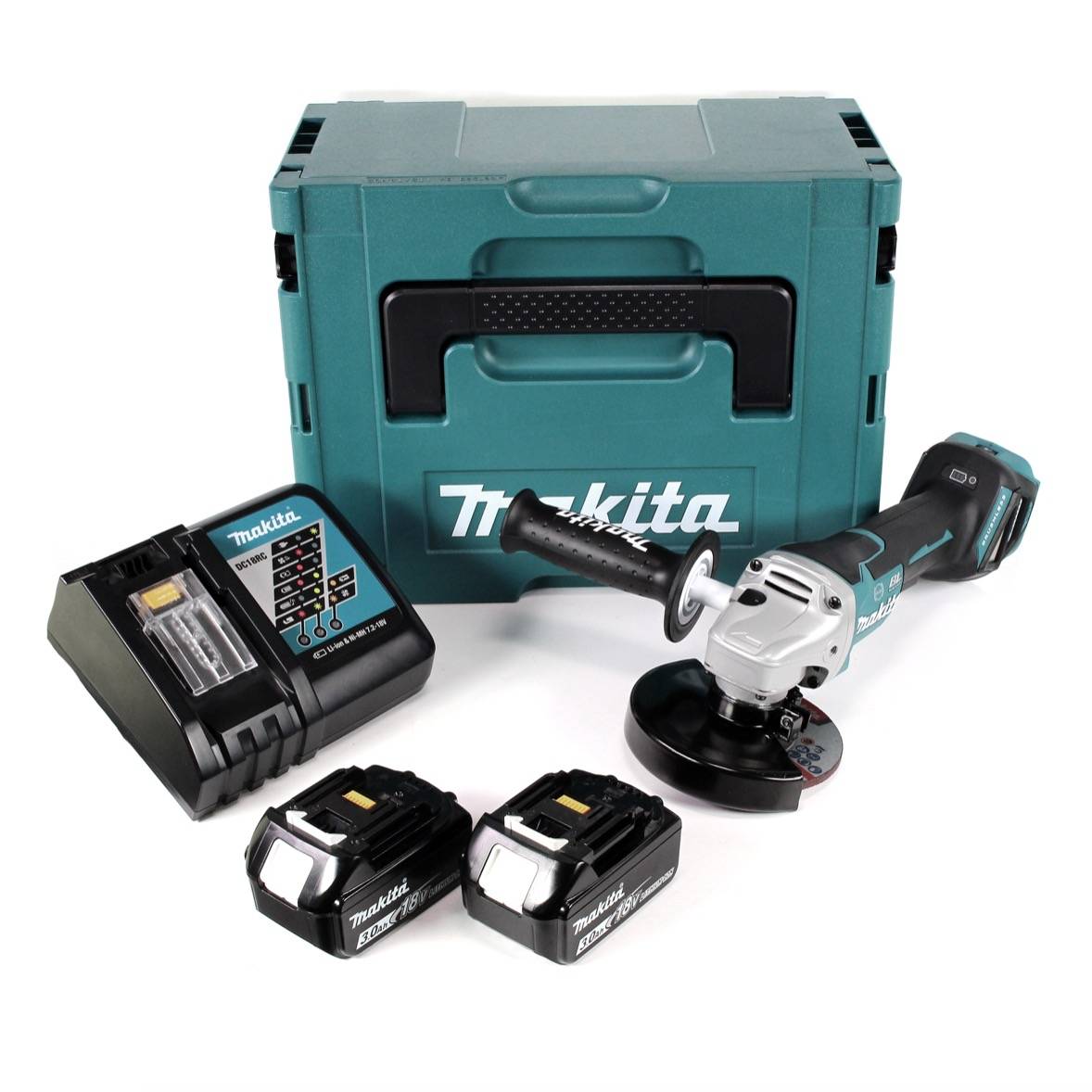Meuleuse d'angle 18V diam125 mm -2x3,0 Ah- en MAKPAC - MAKITA DGA517RFJ-2-1