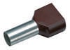 Cimco 18 2422 Embout double d'extrémité de câble 10 mm² partiellement isolé marron 100 pc(s)