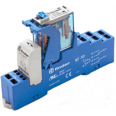 Finder 4C.52.9.024.0050 Module relais Tension nominale: 24 V/DC Courant de commutation (max.): 8 A 2 inverseurs (RT) 1 p-0
