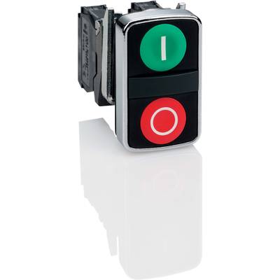 Schneider Electric Harmony ZB4BA7341 Bouton-poussoir à double touche actionneur plat 2 boutons vert, rouge décrochage p