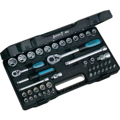 Hazet Jeu de clés à douille métrique 1/4" (6.3 mm), 3/8" (10 mm) 46 pièces 882-0
