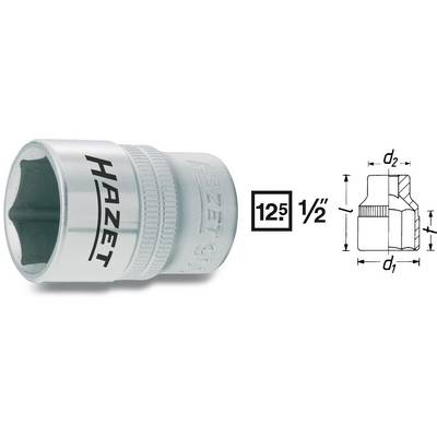 Clé à douille 'HAZET', taille 12,5 ou 1/2 pouce. À gauche, illustration de la clé à douille, à droite, dessin technique avec dimensions.