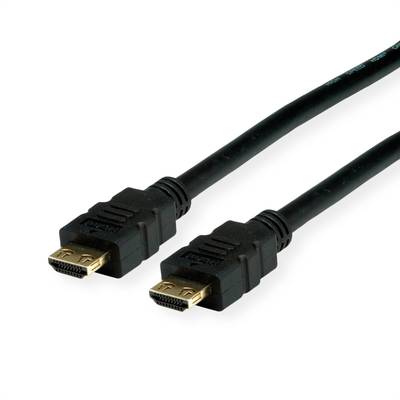 Value HDMI Câble de raccordement Fiche mâle HDMI-A, Fiche mâle HDMI-A 1.50 m noir 11.99.5691 blindage double Câble HDMI