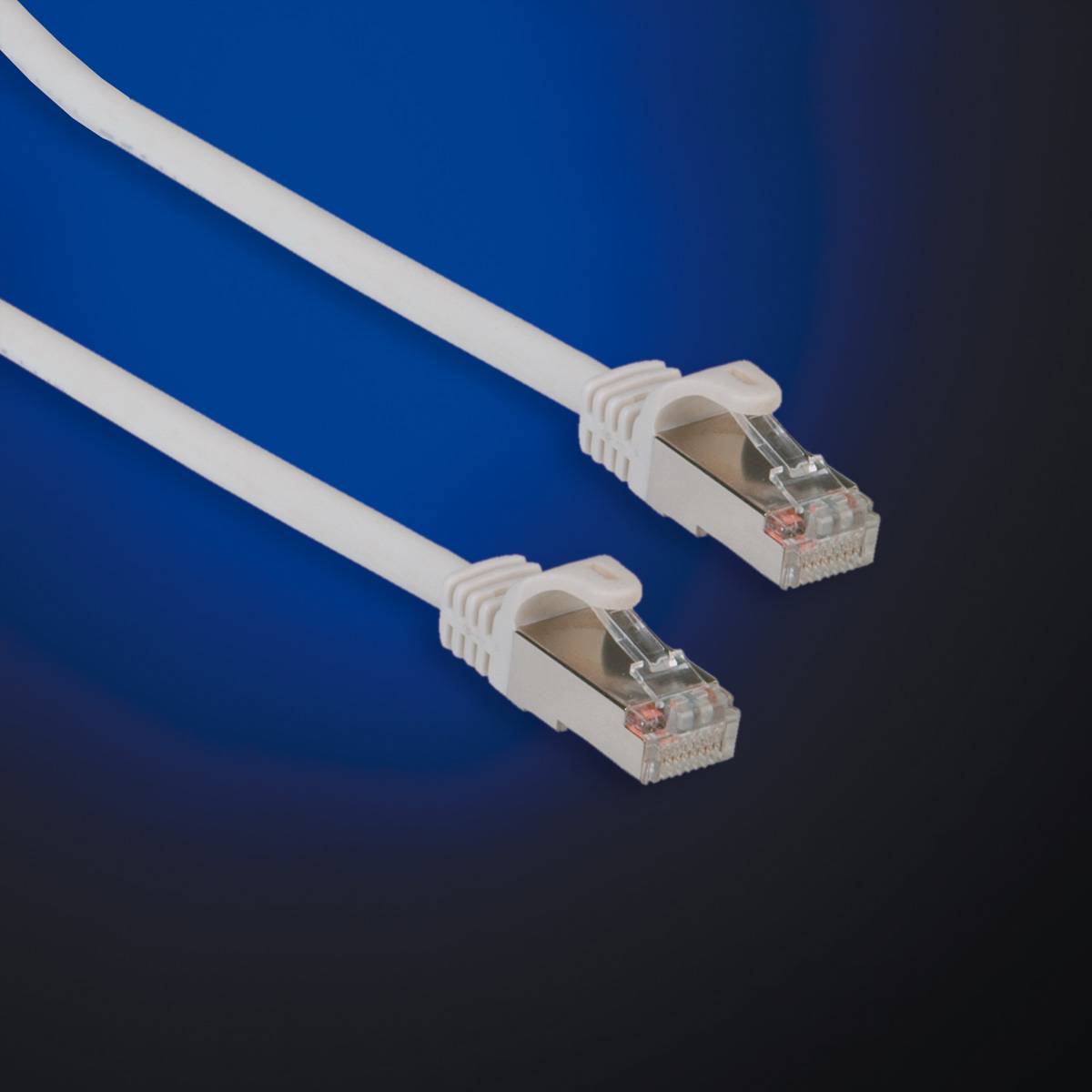 Value 21.99.0438 RJ45 Câble réseau, câble patch CAT 6 S/FTP 30.00 m gris ignifuge, sans halogène, avec cliquet d'encastr-1