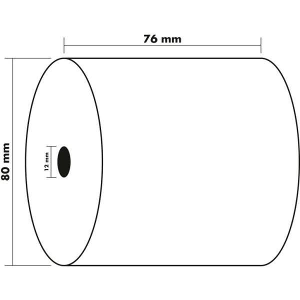 Bobines caisses Exacompta 7680120V - l 76 mm x L 55 m, Ø 80 mm - 1 pli(s) - Paquet de 10-0