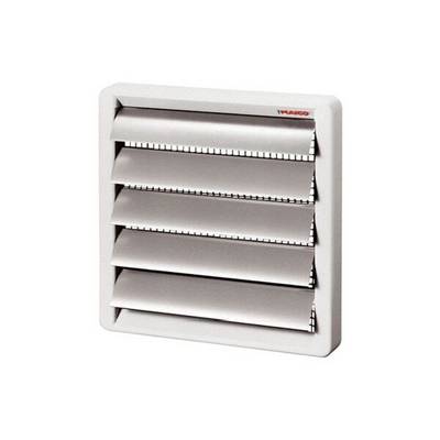 Sortie de ventilation murale équipée de plusieurs lamelles horizontales permettant de réguler le flux d'air.
