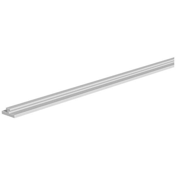 Une longue barre métallique blanche avec une section rectangulaire, probablement adaptée à des usages de construction ou de montage.