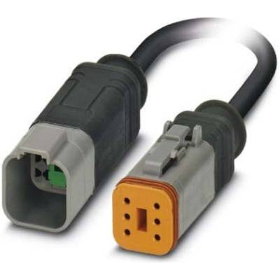 Câble pour capteurs/actionneurs, connecteur mâle droit DT04-6P, fiche femelle droite DT06-6S Pôle: 6 Phoenix Contact SAC