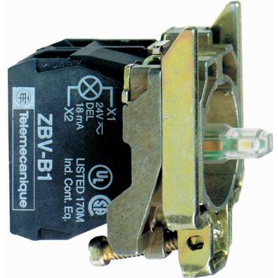 Schneider Electric ZB4BW0B11 Contact auxiliaire, Élément LED avec adaptateur de fixation, avec culot d'ampoule 1 NO (T) 