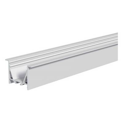 Profilé d'aluminium en L, couleur argent, pour la fixation des bandes LED. Adapté aux applications intérieures, offrant une dissipation thermique.
