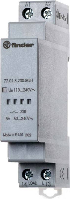 Relais statique modulaire (SSR) Finder 77.01.8.230.8050 110 - 240 V/AC N/A 5 A 48 - 265 V/AC 1 pc(s)