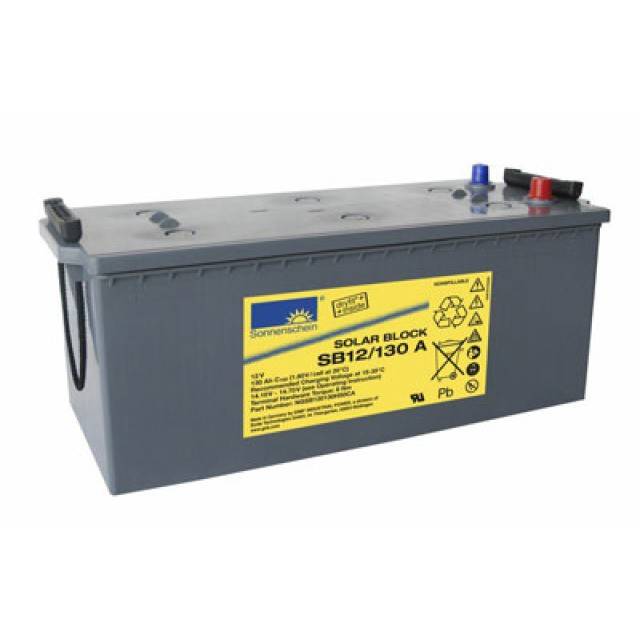 Batterie au plomb SB12 / 130A au bloc solaire Exide Sonnenschein avec pôle A 12V, 130000mAh-0