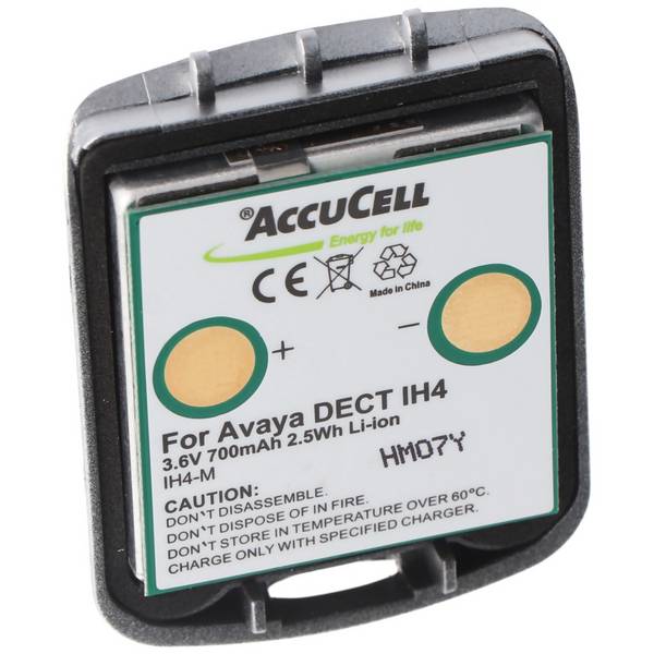 Batterie compatible pour la batterie Li-ion Avaya DECT IH4 4.999.130.768 avec boîtier 3.6V 700mAh, Funkwerk DECT D4,...