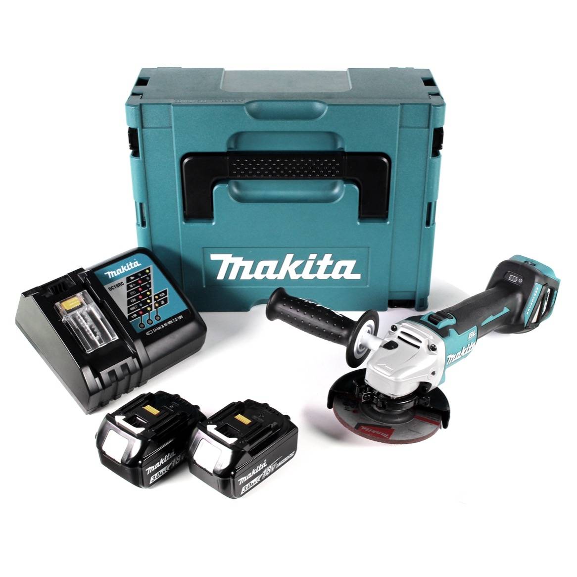 Meuleuse d'angle 18V LXT diam125 mm -2x3,0 Ah- en MAKPAC - MAKITA DGA511RFJ-1