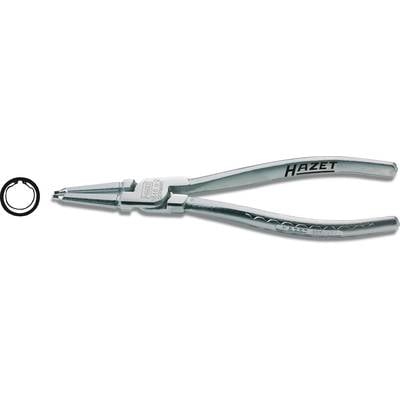 Une pince en argent de type Hazet, adaptée pour les circlips. À gauche, un symbole représentant un anneau ouvert.