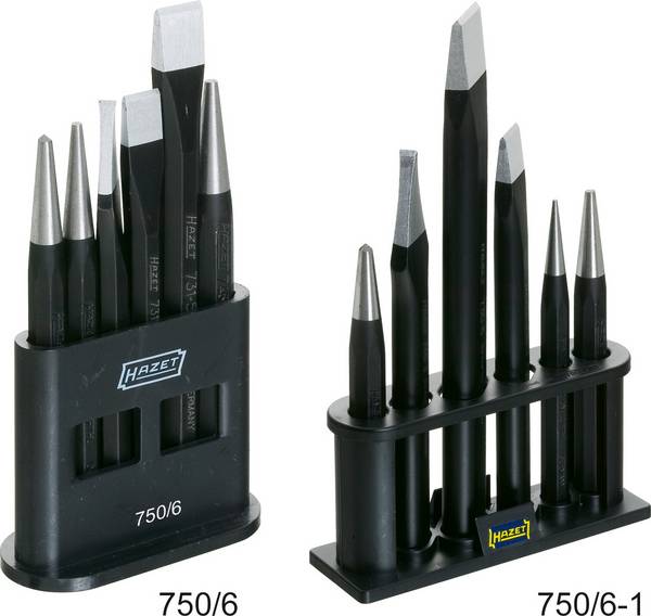 Jeu de burins, poinçons, pointeaux, 6 pcs Hazet 750/6