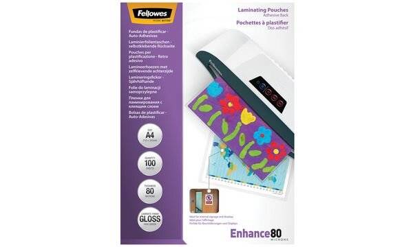 FELLOWES POCHETTES A3-DOS ADHESIF-80 MICRONS-2