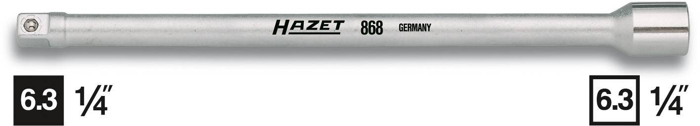 Tige télescopique de Hazet, portant l'inscription '868 Germany'. Connexions de 6,3 mm (1/4 pouce) aux deux extrémités.