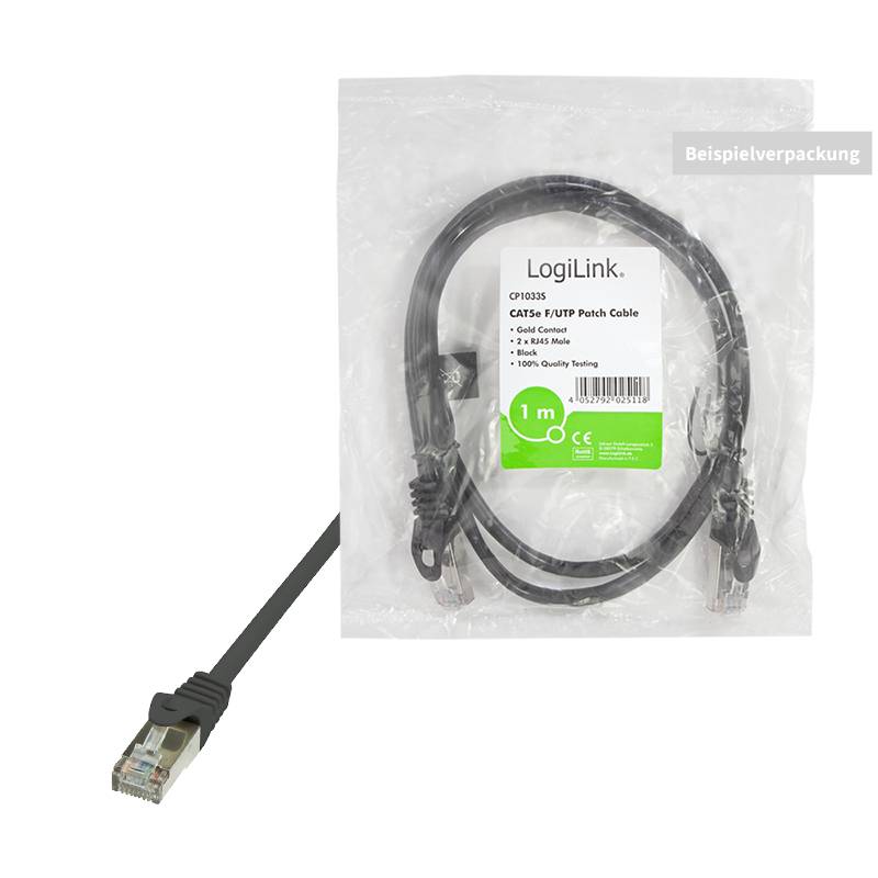 LogiLink CP1053S RJ45 Câble réseau, câble patch CAT 5e F/UTP 2.00 m noir avec cliquet d'encastrement 1 pc(s)-3