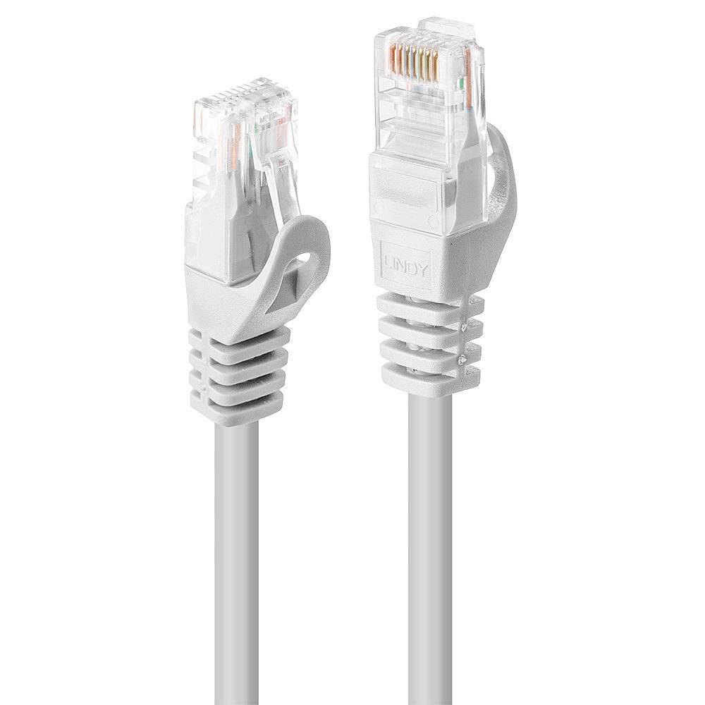 LINDY 48201 RJ45 Câble réseau, câble patch CAT 6 U/UTP 0.50 m blanc avec cliquet d'encastrement 1 pc(s)-1