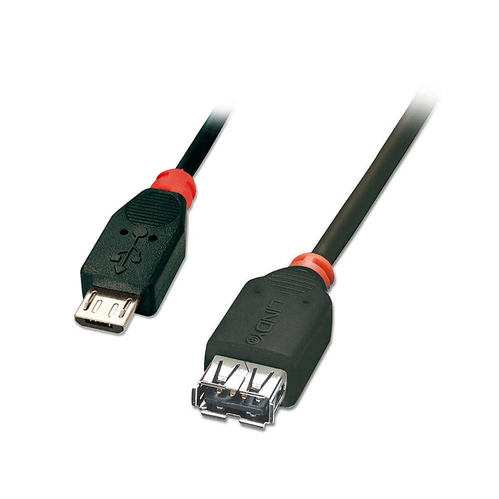 LINDY USB 2.0 Cable Type Micro-B/A OTG 0.5m Micro-B plug to A coupling-5